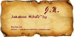 Jakabos Mihály névjegykártya